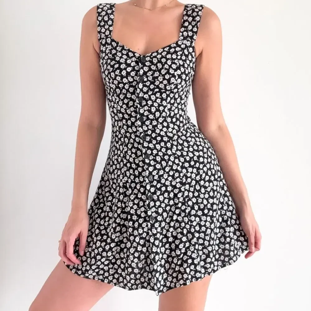 Vintage Moda Int'l 90s Skater Dress Sweetheart Cottage Fairy USA International